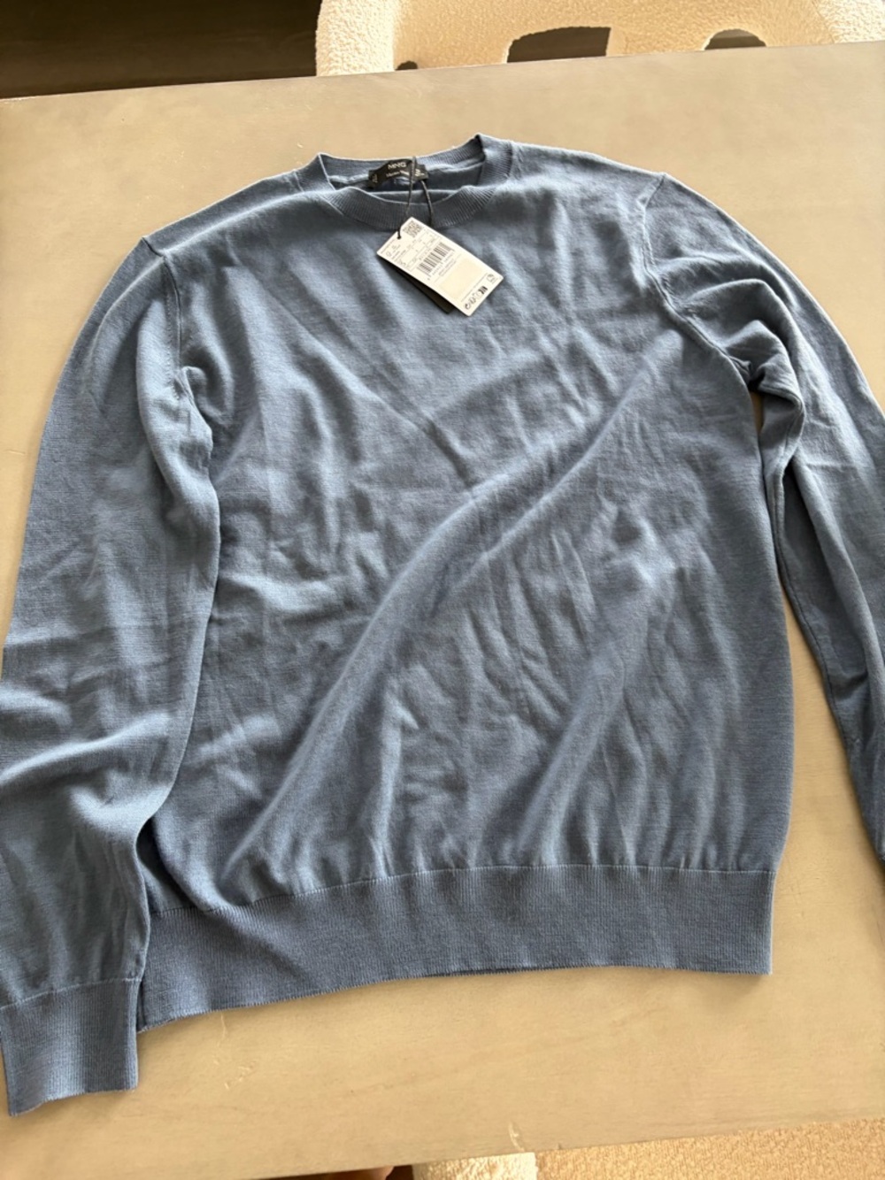 Mango S Men's Classic Crewneck Sweater - Light Blue